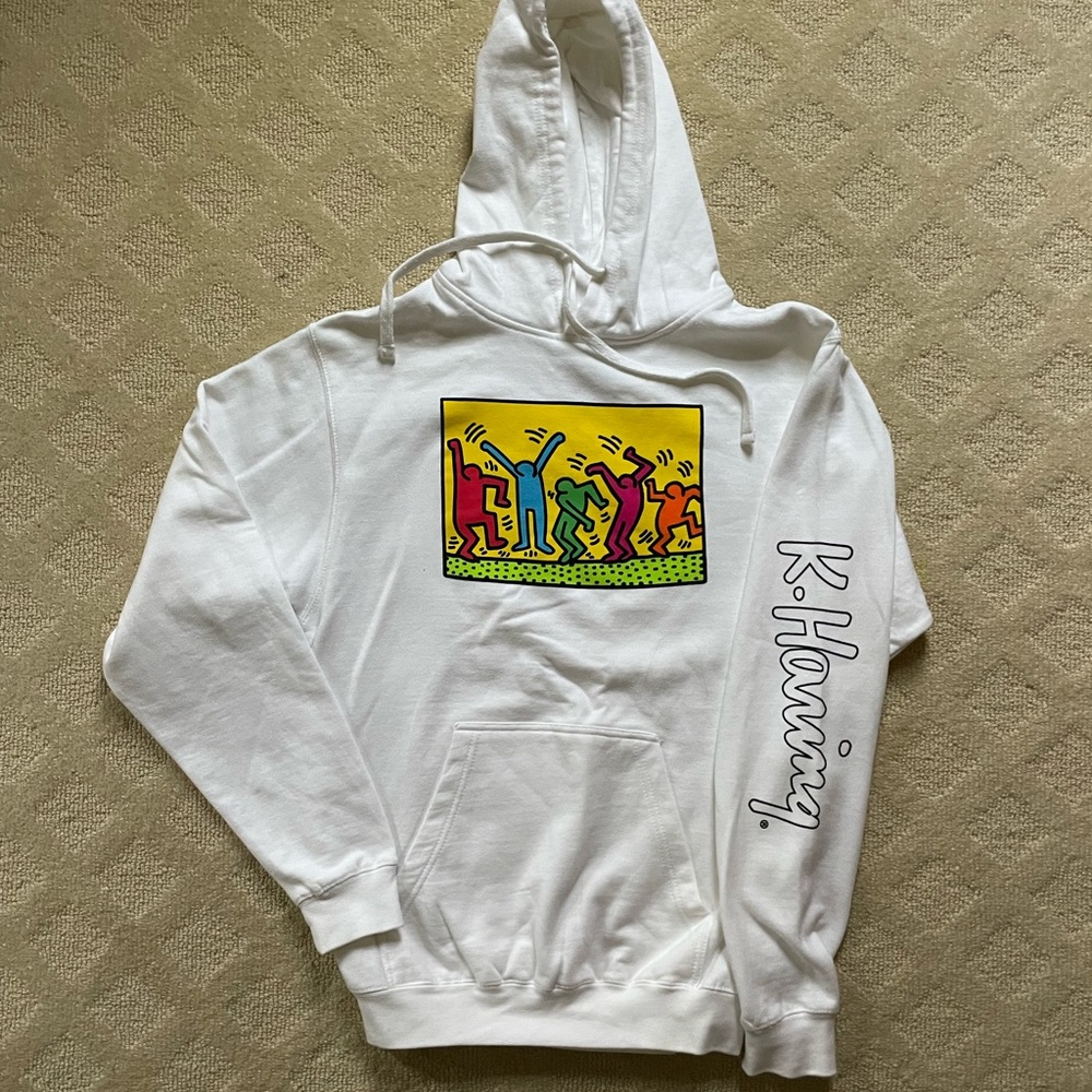 Keith Haring White Hoodie Sweatshirt